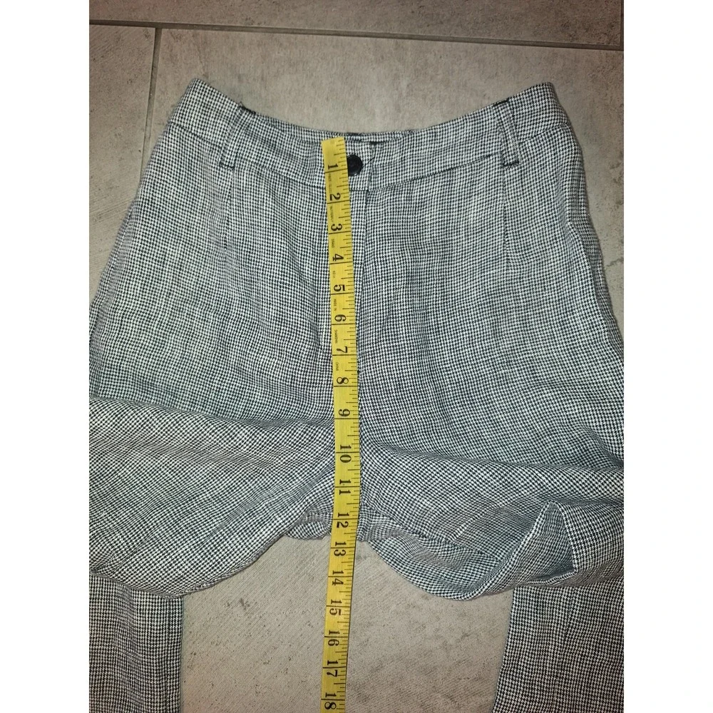 Reformation‎ linen black white cropped pants size 0